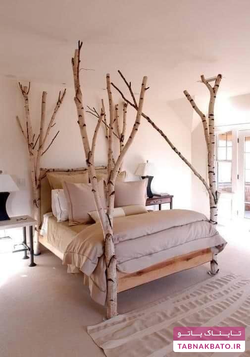 اتاق خوابی متفاوت با تخت‌خواب‌های درختی