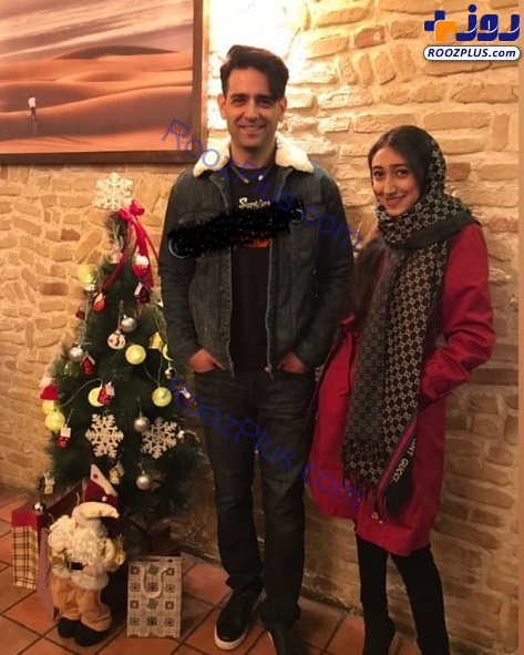 امیرحسین آرمان و خواهرش در کنار درخت کریسمس+عکس