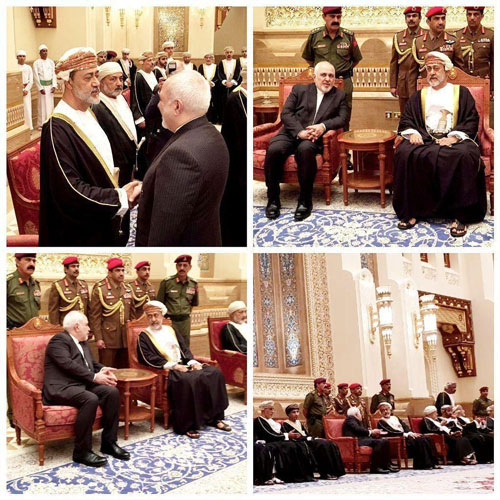 دیدار ظریف با پادشاه جدید عمان +عکس