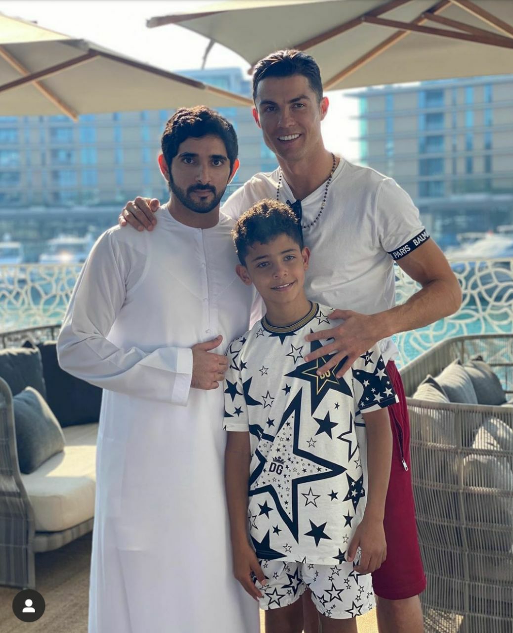 رونالدو در کنار پسر حاکم دبی + عکس