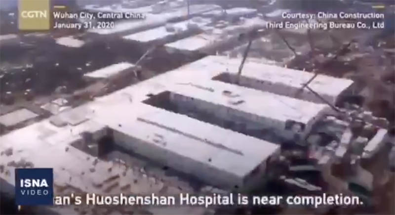 پیشرفت حیرت‌انگیز ساخت بیمارستان در چین برای مقابله با کرونا + عکس