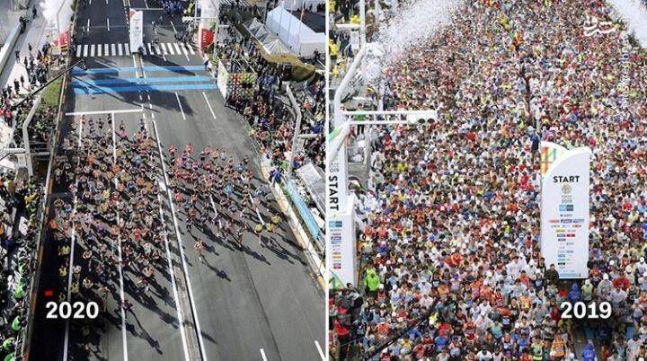 تاثیر کرونا بر مسابقه دو ماراتن امسال در ژاپن+عکس