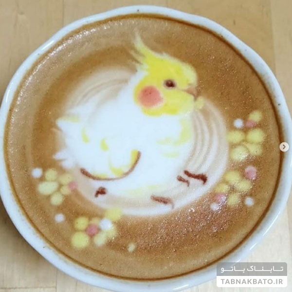 طرح‌های زیبای پرندگان بر روی فنجان قهوه