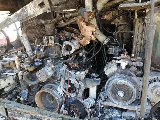 اتوبوس ایرانی در راه اربیلِ عراق آتش گرفت+عکس