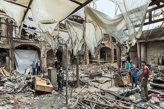 بازار تاریخی تبریز ۲هفته پس از آتش‌سوزی +عکس