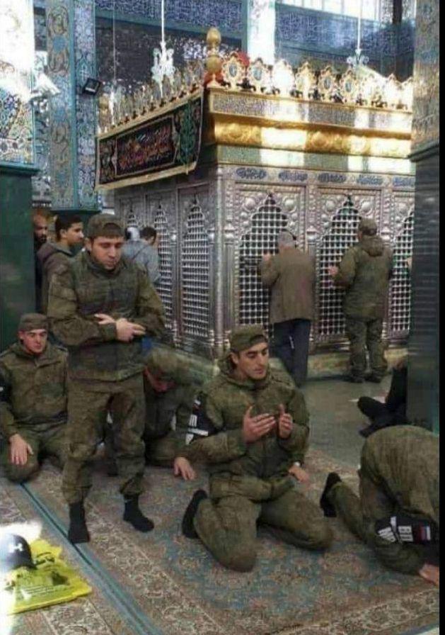 حضور سربازان روس در حرم حضرت زینب (س) +عکس