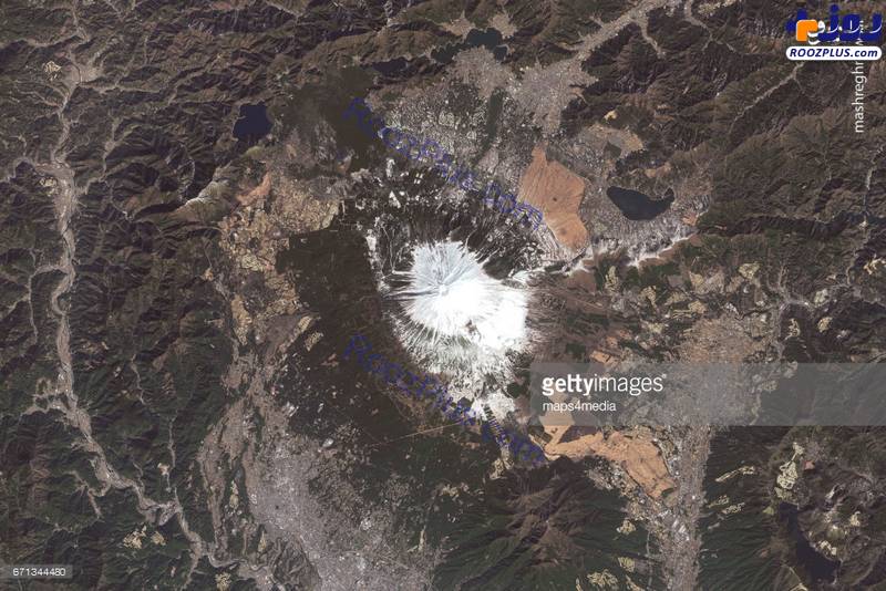 عکس ماهواره‌ای از کوه فوجی