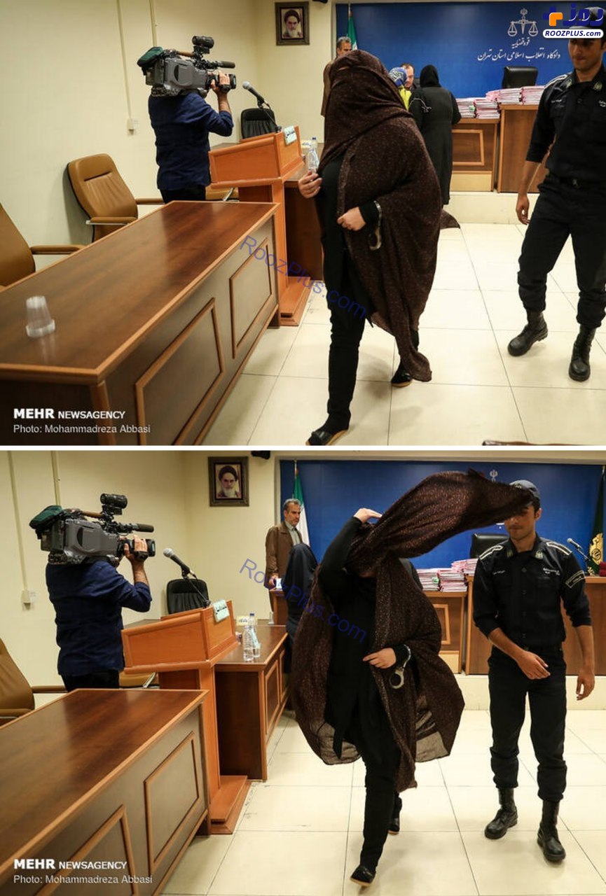 حرکت عجیب متهم زن در دادگاه +عکس