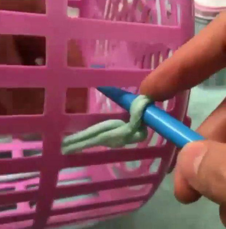 تزیین سبد پلاستیکی با پارچه های ریون