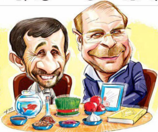این هم تصویر دیدار قالیباف و احمدی‌نژاد
