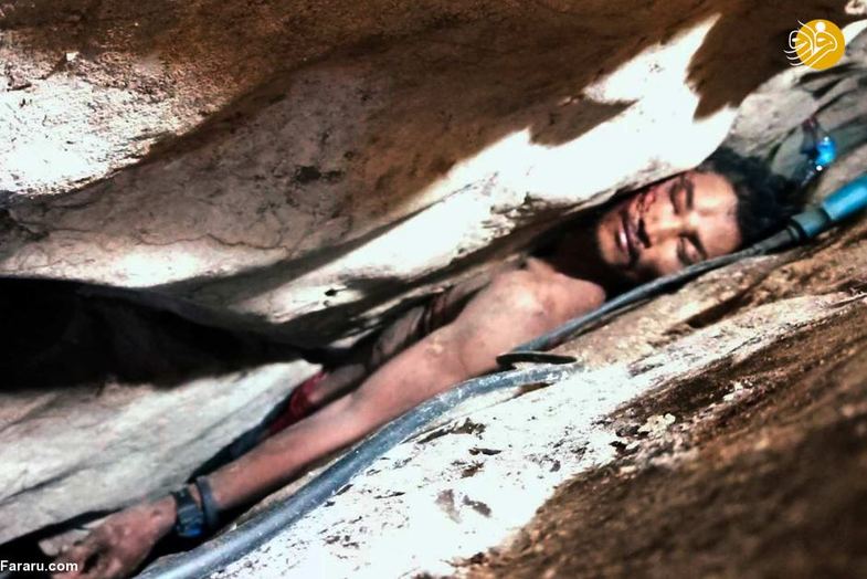 مردی که چهار روز بدون آب و غذا بین دو صخره گیر کرد! +تصاویر