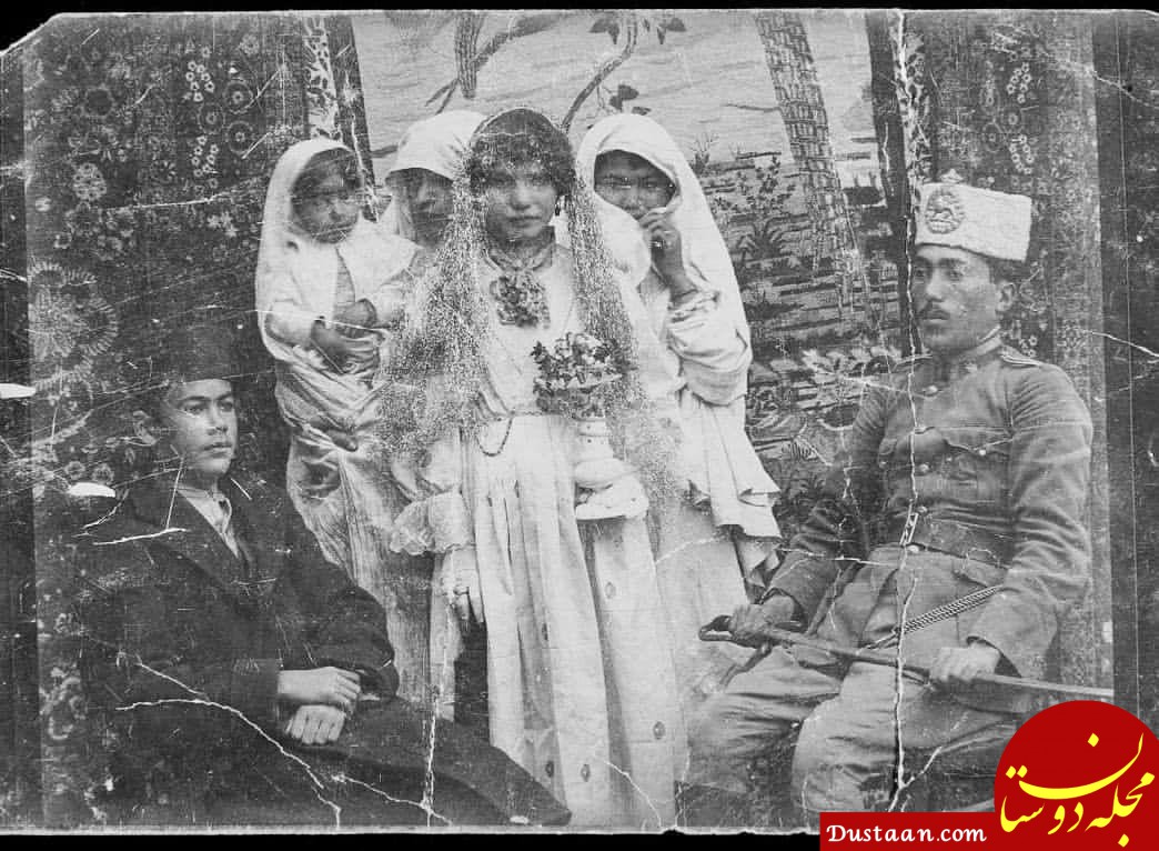عکس دیدنی از یک عروس و داماد در اواخر قاجار