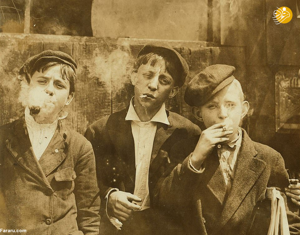 کودکان کار سیگاری ۱۱۰ سال پیش + عکس