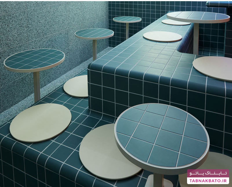 طراحی جالب یک رستوران با کاشی حمام!