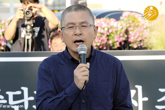 رهبر مخالف کره مو‌های خود را در اعتراض تراشید +عکس