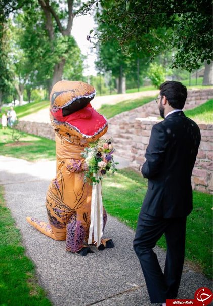روش عجیب عروس برای غافلگیر کردن داماد در روز عروسی+تصاویر