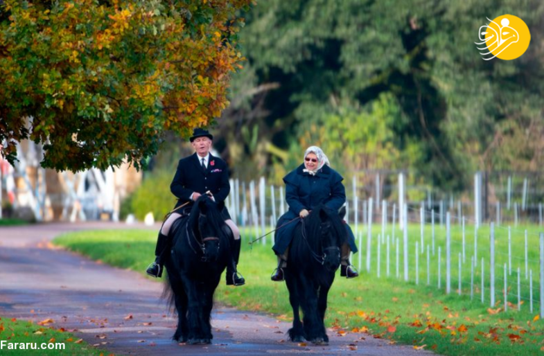 اسب سواری ملکه ۹۳ ساله انگلیس +عکس