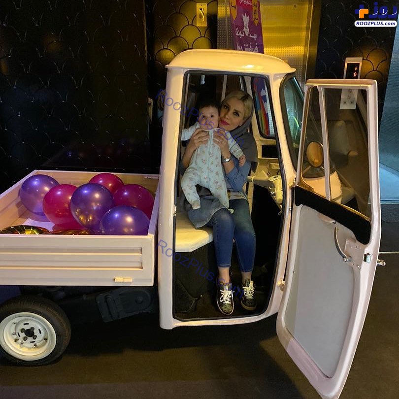 همسر مهران غفوریان و دخترش در ماشینی عجیب+عکس