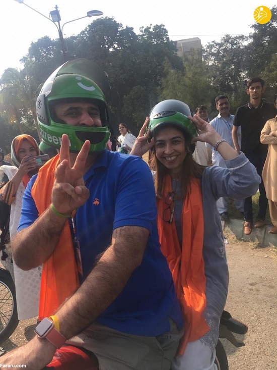 استقبال از کمپین موتورسواری زنان در پاکستان+عکس