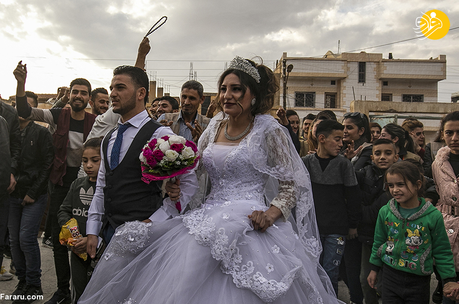 جشن ازدواج زیر آتش جنگ سوریه