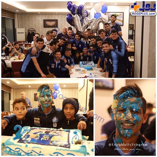 جشن تولد مهاجم گلزن در اردوی تیم پایتخت+عکس