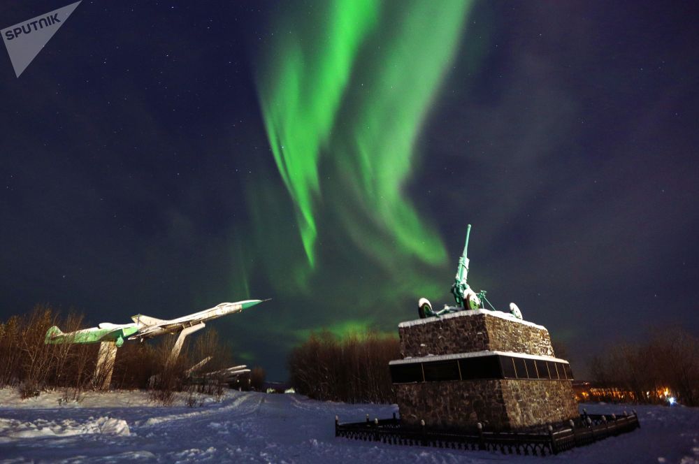 تصویری بسیار زیبا از شفق قطبی در مورمانسک