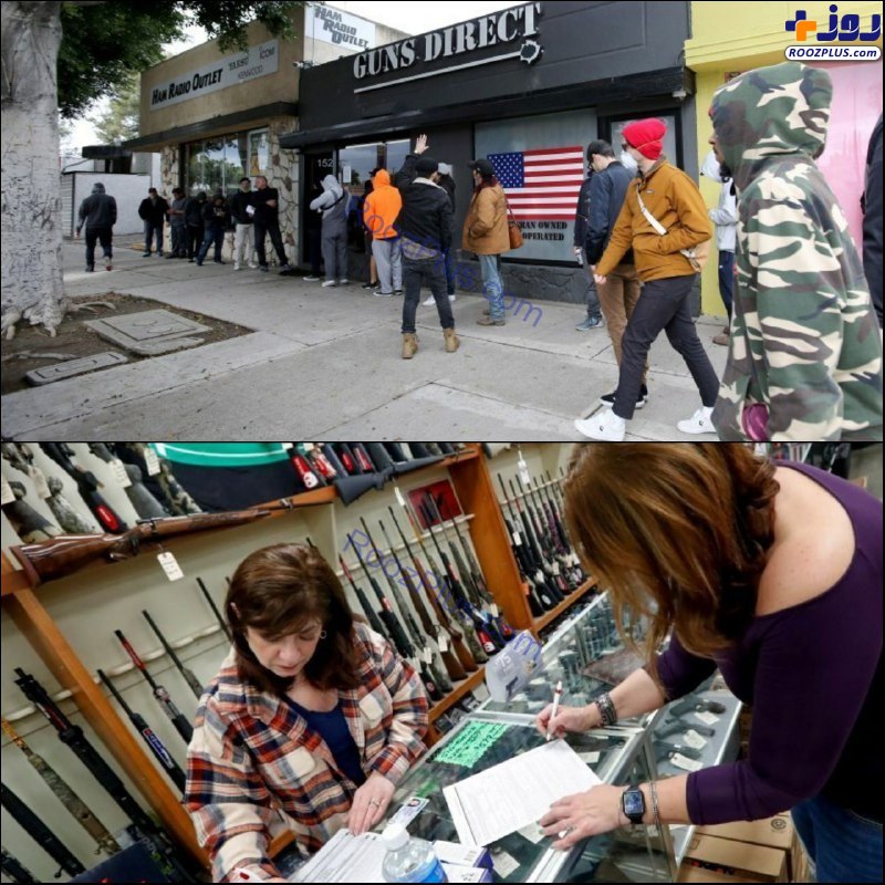صف خرید اسلحه در روزهای کرونایی+عکس