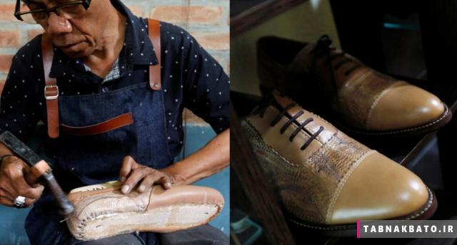 ساخت کفش از ماده‌ای عجیب در اندونزی