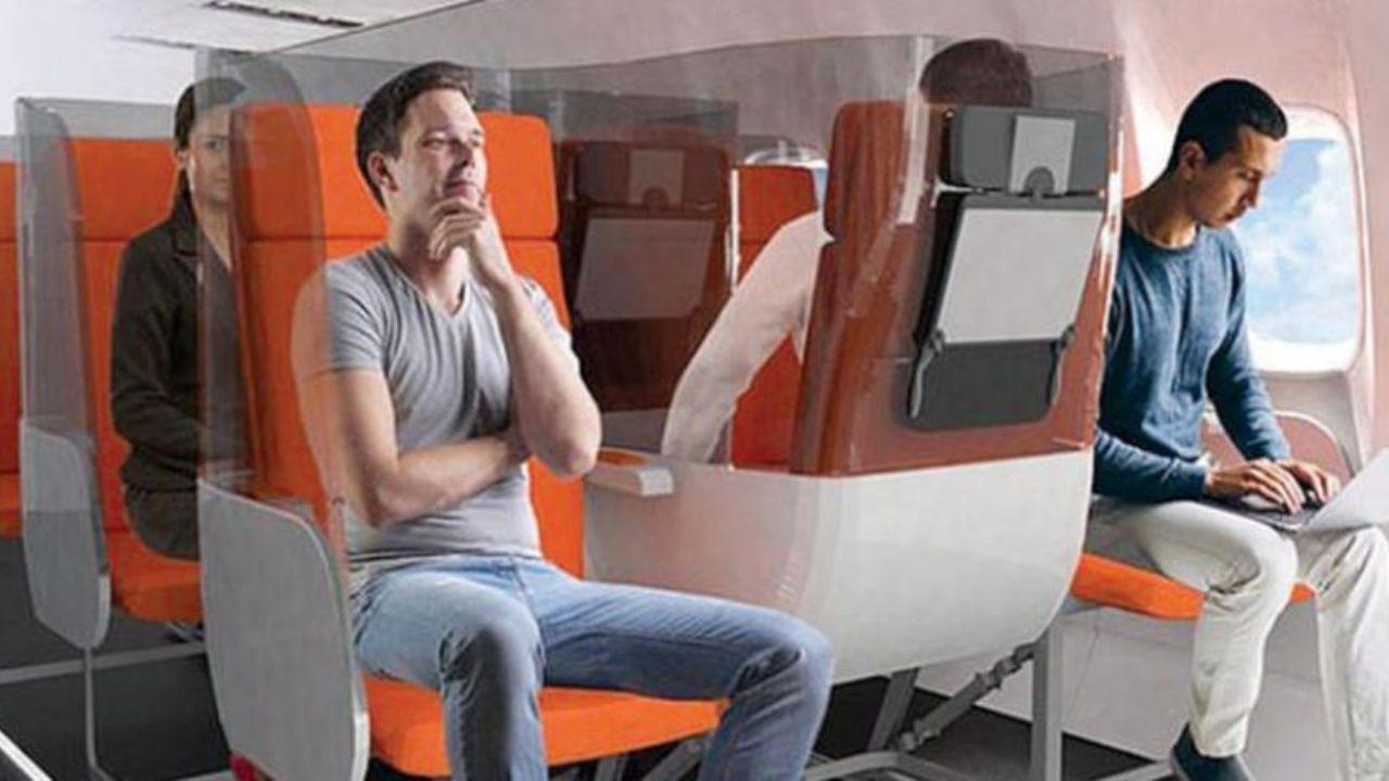 صندلی کرونایی هواپیما طراحی شد +عکس