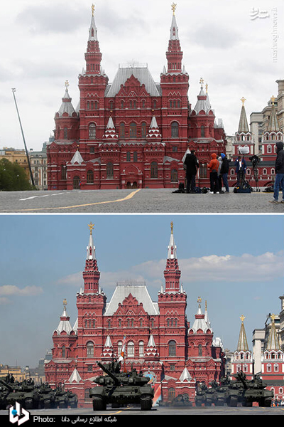 تفاوت رژه امسال و سال گذشته در مسکو+عکس