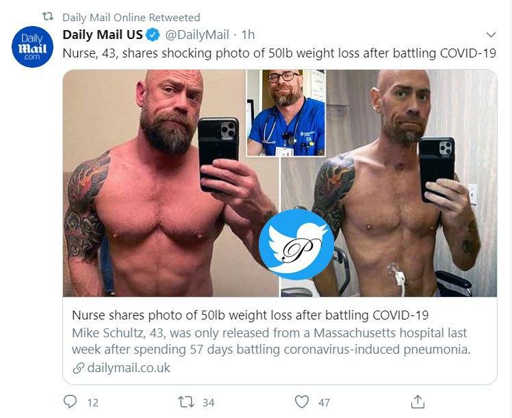 پرستاری که بعد از ۵۷ روز مبارزه با کرونا ۲۲ کیلو کم کرد +عکس