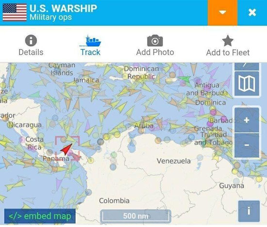 کشتی جنگی آمریکا راهی کارائیب شد+عکس