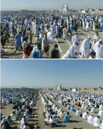 وضعیت عجیب برگزاری نماز عید فطر در ایرانشهر