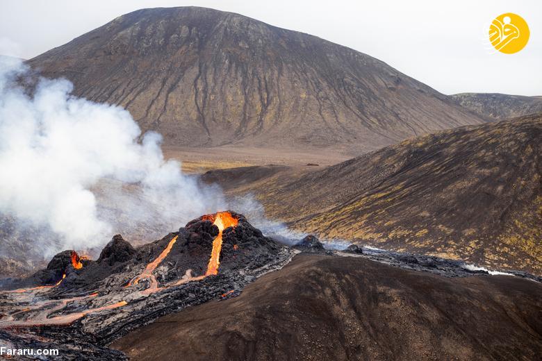فوران آتشفشان در ایسلند + عکس