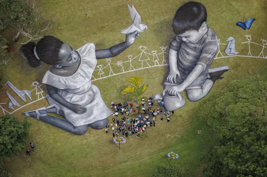 نقاشی عظیم یک هنرمند در نایروبی کنیا