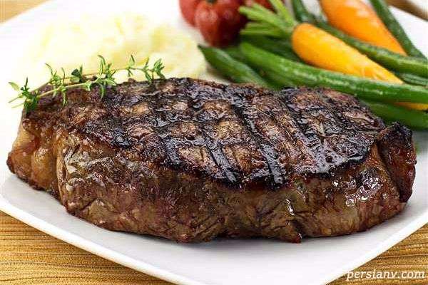 استیک گوشت غذای رژیمی برای کم خونی