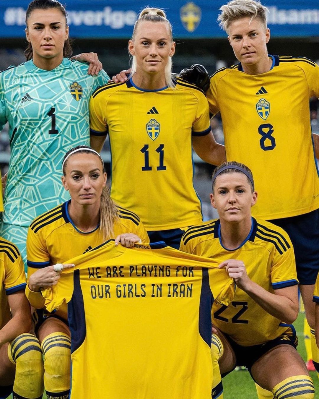 حمایت تیم زنان سوئد از دختران ایرانی