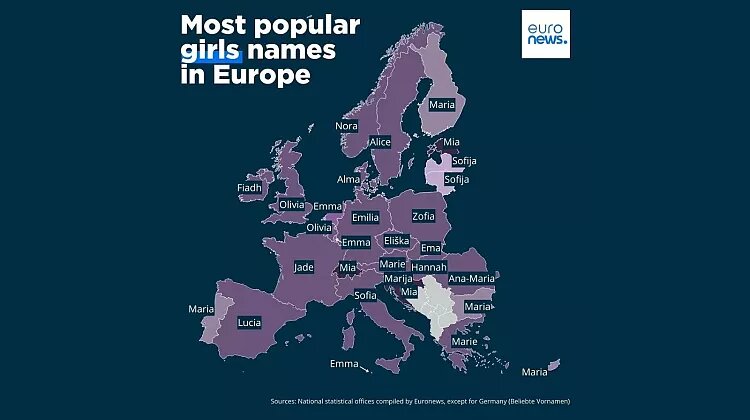 محبوب‌ترین نام‌های پسرانه و دخترانه در اروپا چه هستند؟ (دویچه)