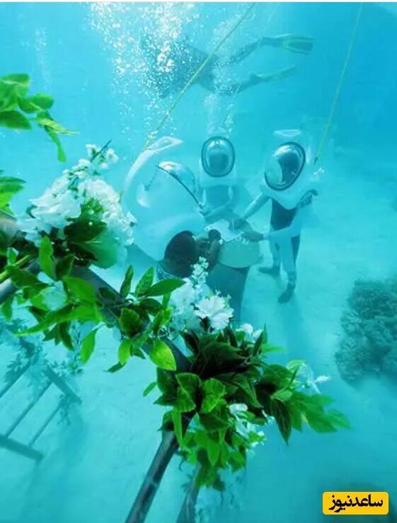 برگزاری عروسی لاکچری عجیب عروس و داماد پولدار زیر آب