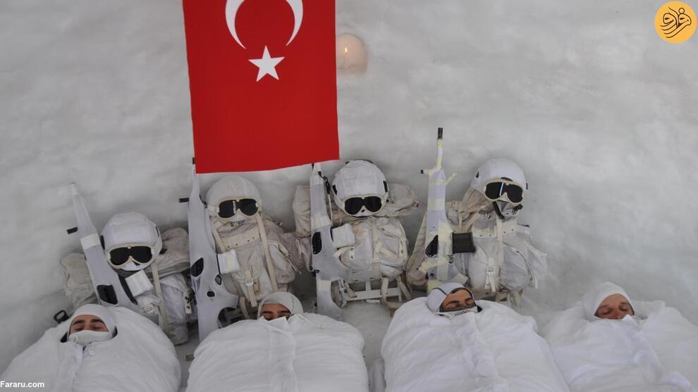 آموزش کماندو‌های ترکیه در سرمای منفی ۲۵ درجه