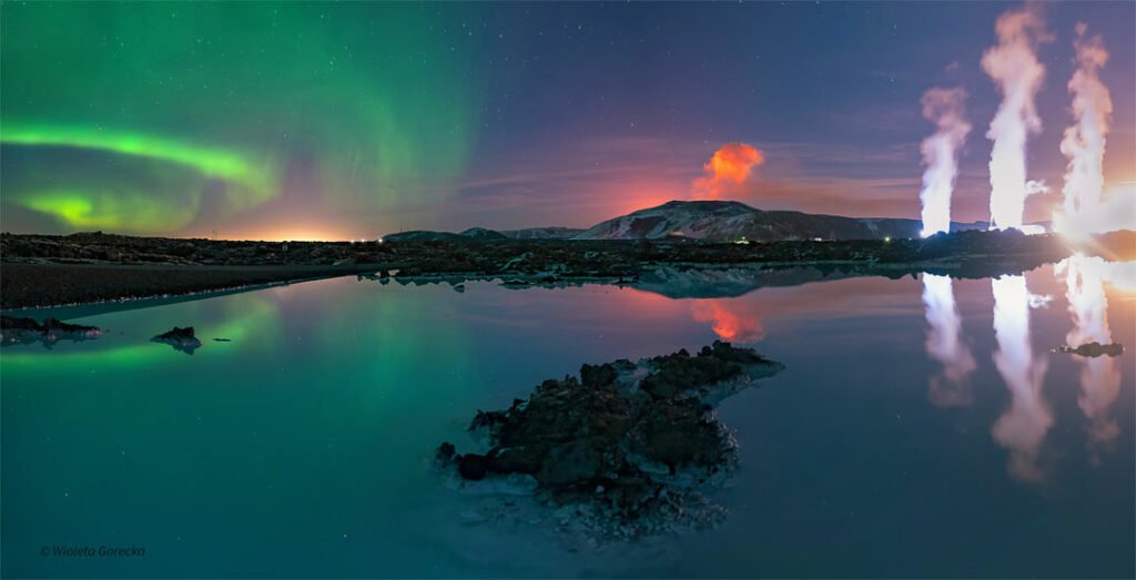 سه پدیده درخشان در آسمان شب ایسلند