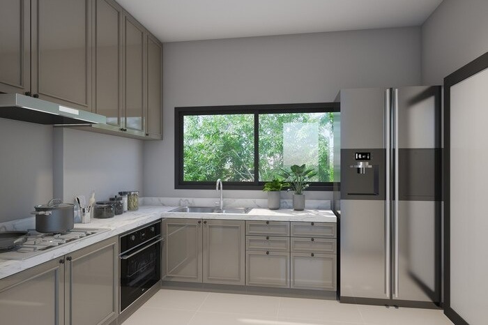 دکوراسیون و مدل کابینت آشپزخانه به رنگ طوسی (نمناک)