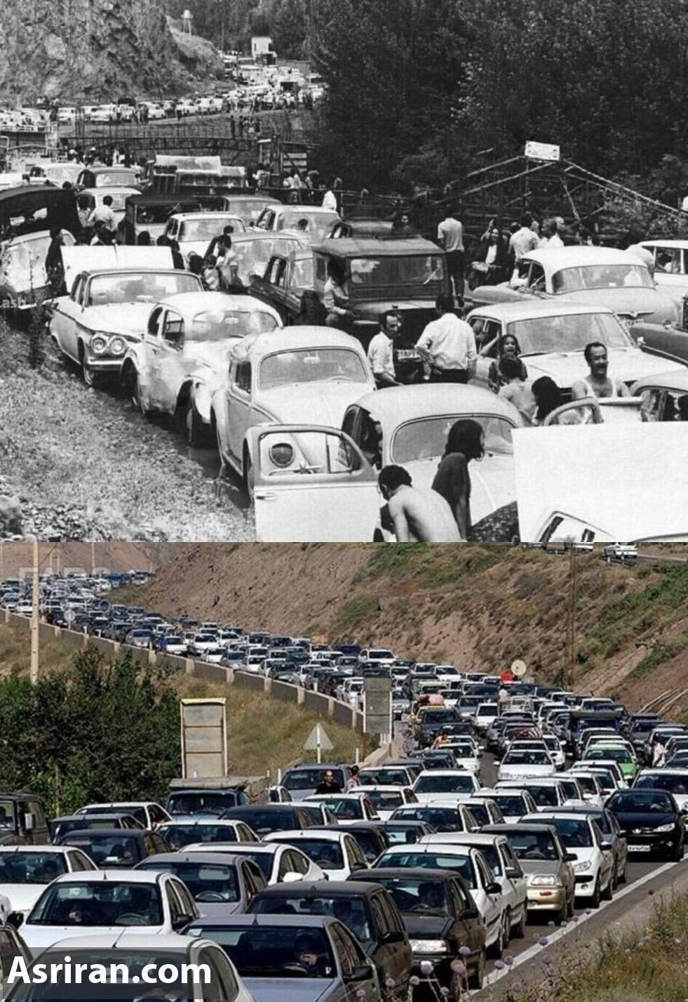 دو عکس جالب از جاده چالوس به فاصله ۶۰ سال