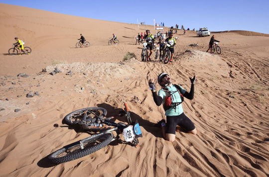 شرکت کنندگان مسابقه ی دوچرخه سواری Titan Desert 2018 در مراکش