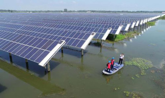 ترکیب نیروگاه برق خورشیدی با صنایع پرورش ماهی در چین