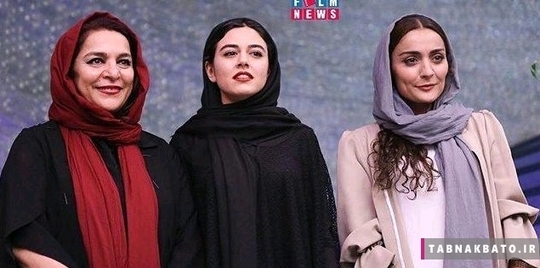 تهمینه میلانی در کنار خواهرزاده اش الیسا فیروز آذر سمت راست و ماهور الوند