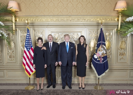 عکسی از دیدار ترامپ و رئیس جمهور آذربایجان و بانوان اول
