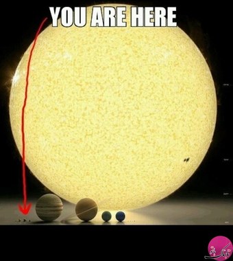 زمین در برابر خورشید واقعا حقیر و کوچک است.