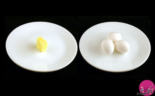 تخم مرغ ٢٠٠ کالری ، در مقابل کره ۲۰۰ کالری