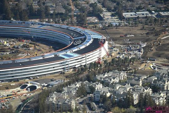 پردیس شماره 2 شرکت اپل در حال ساخت در کوپرتینو؛ عکس هوایی از Noah Berger
